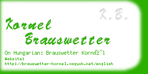 kornel brauswetter business card